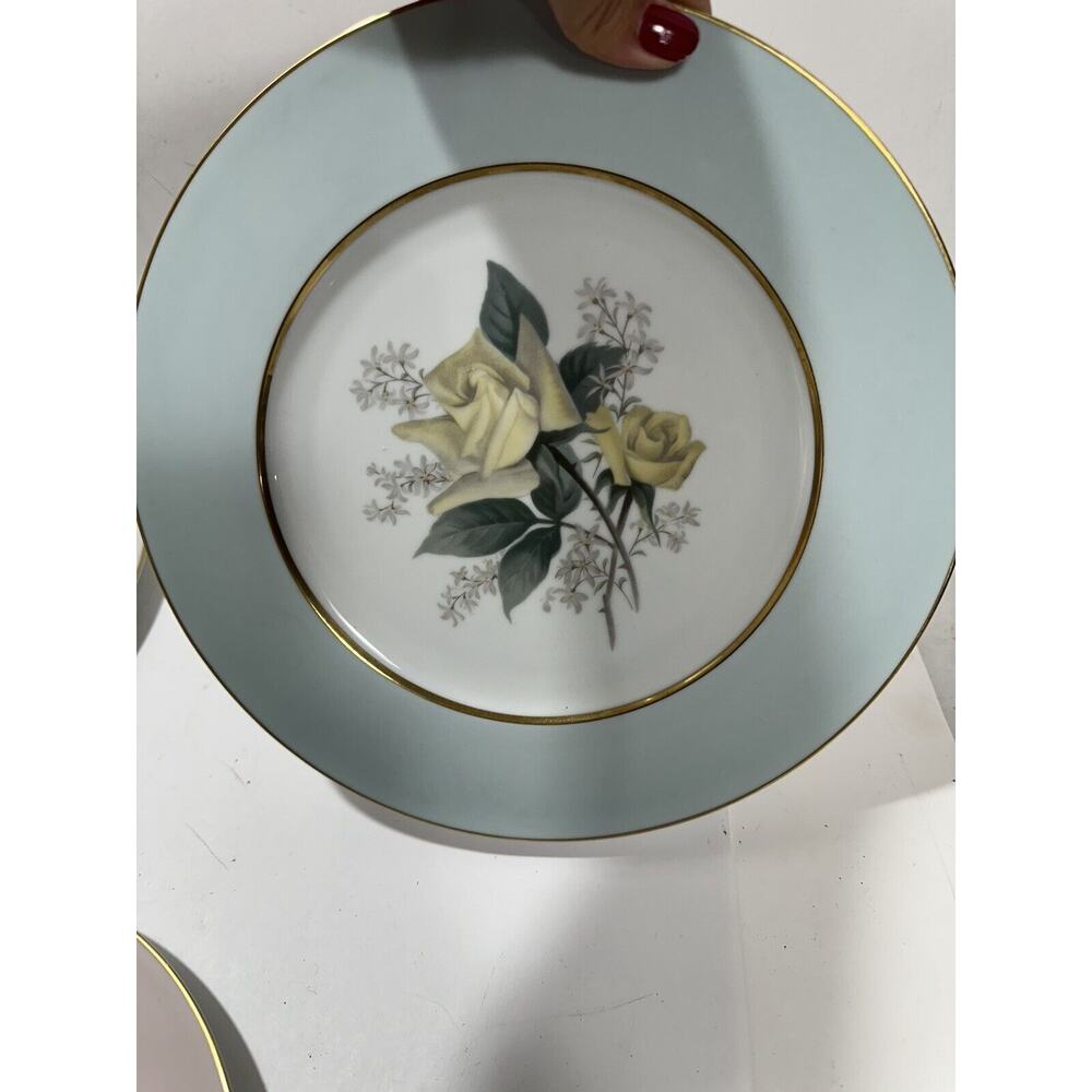 Set Of 3 Noritake Japan Dinner 11” Plate Flowers Pink Blue Gray Floral‎ Lot - Picture 8 of 8